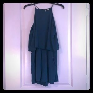 Turquoise romper with pockets